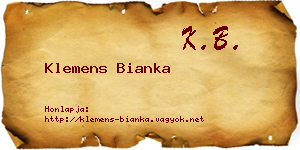 Klemens Bianka névjegykártya
